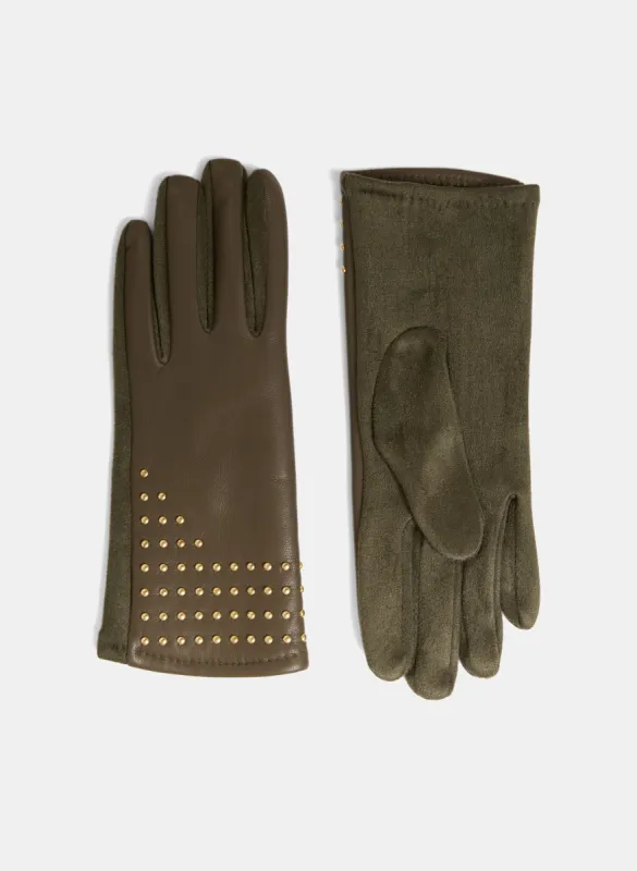Studded Vegan Leather Gloves sold by Laura