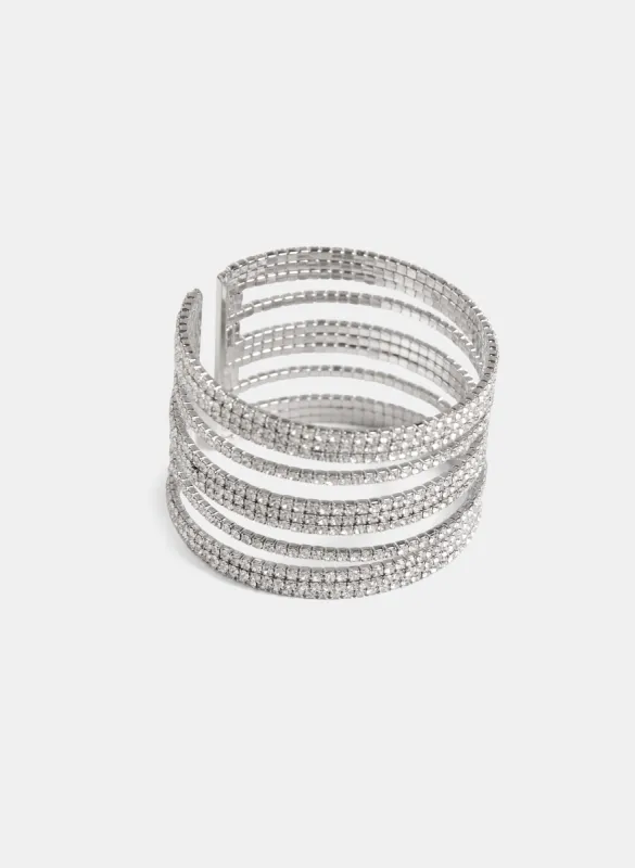 Multi-Row Crystal Cuff Bracelet sold by Laura