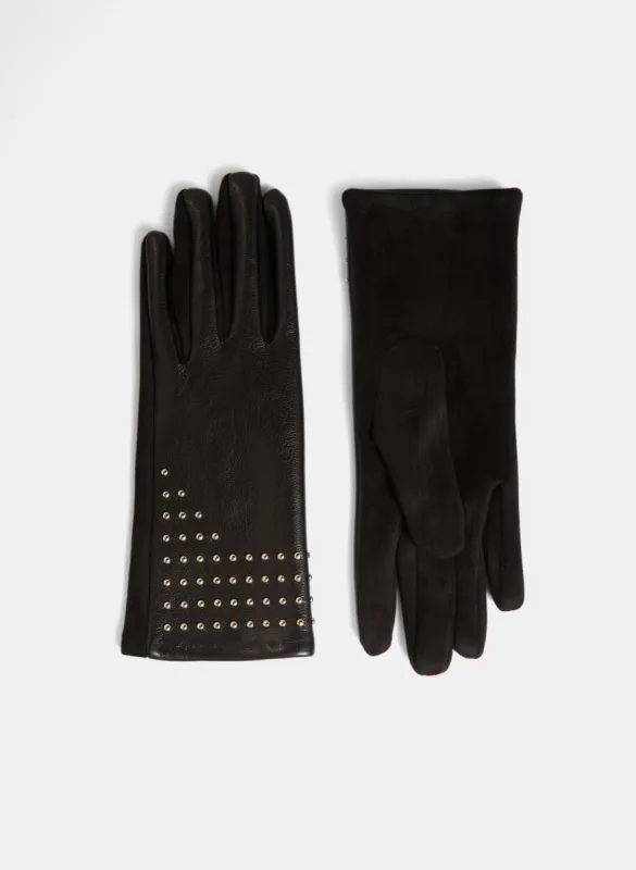 Studded Vegan Leather Gloves sold by Laura