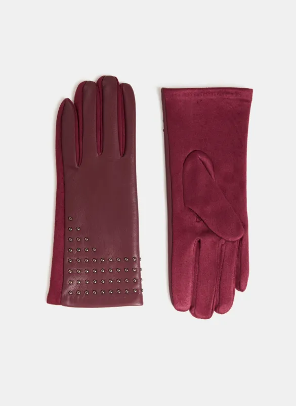 Studded Vegan Leather Gloves sold by Laura