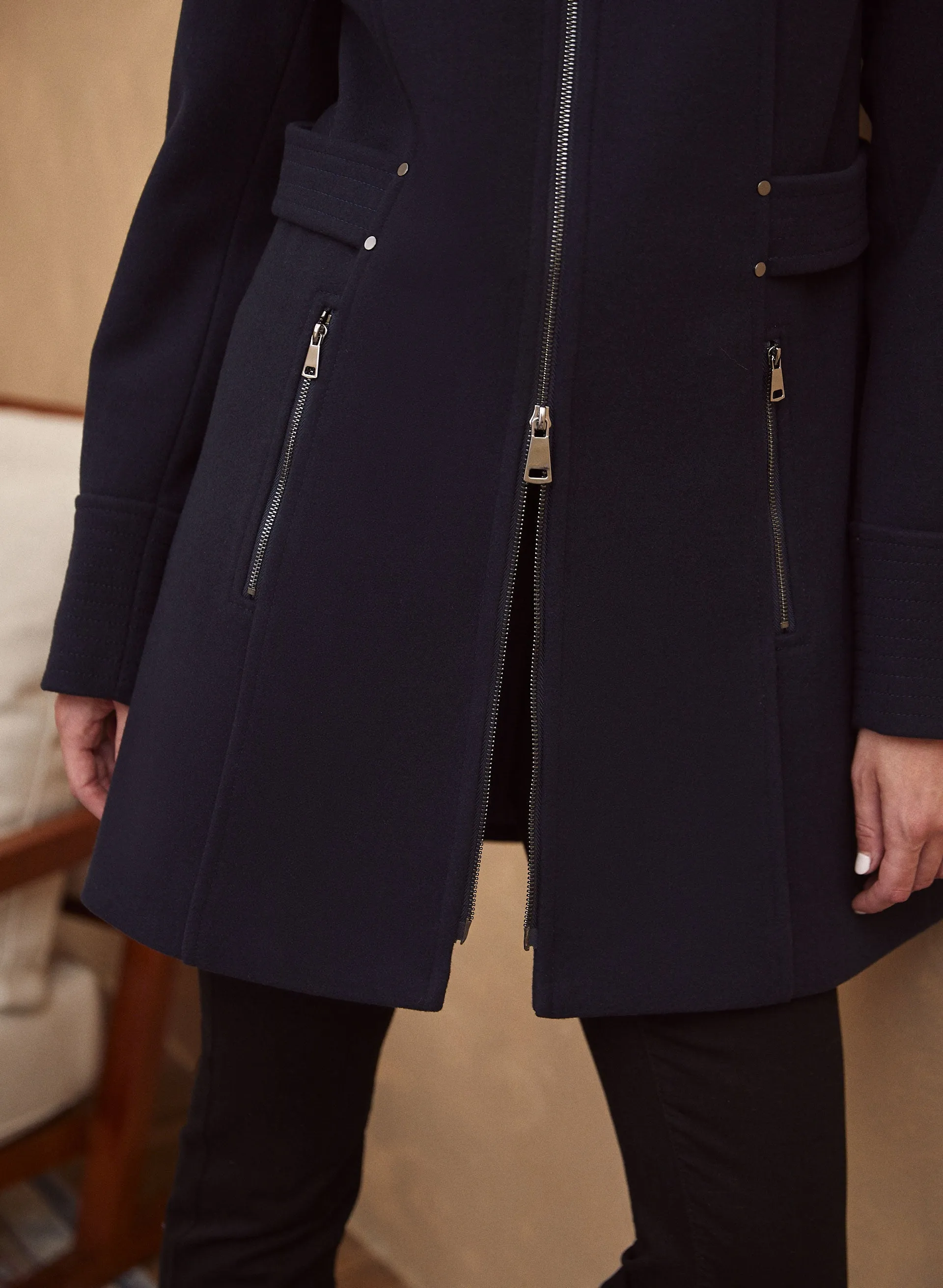 Tab Detail Wool Blend Coat sold by Laura product image thumbnail 4