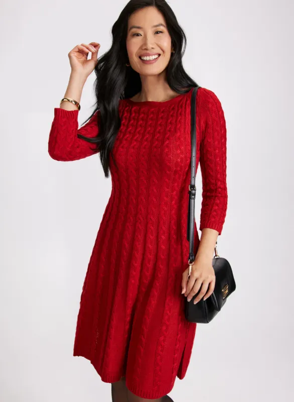 Cable Knit Sweater Dress sold by Laura