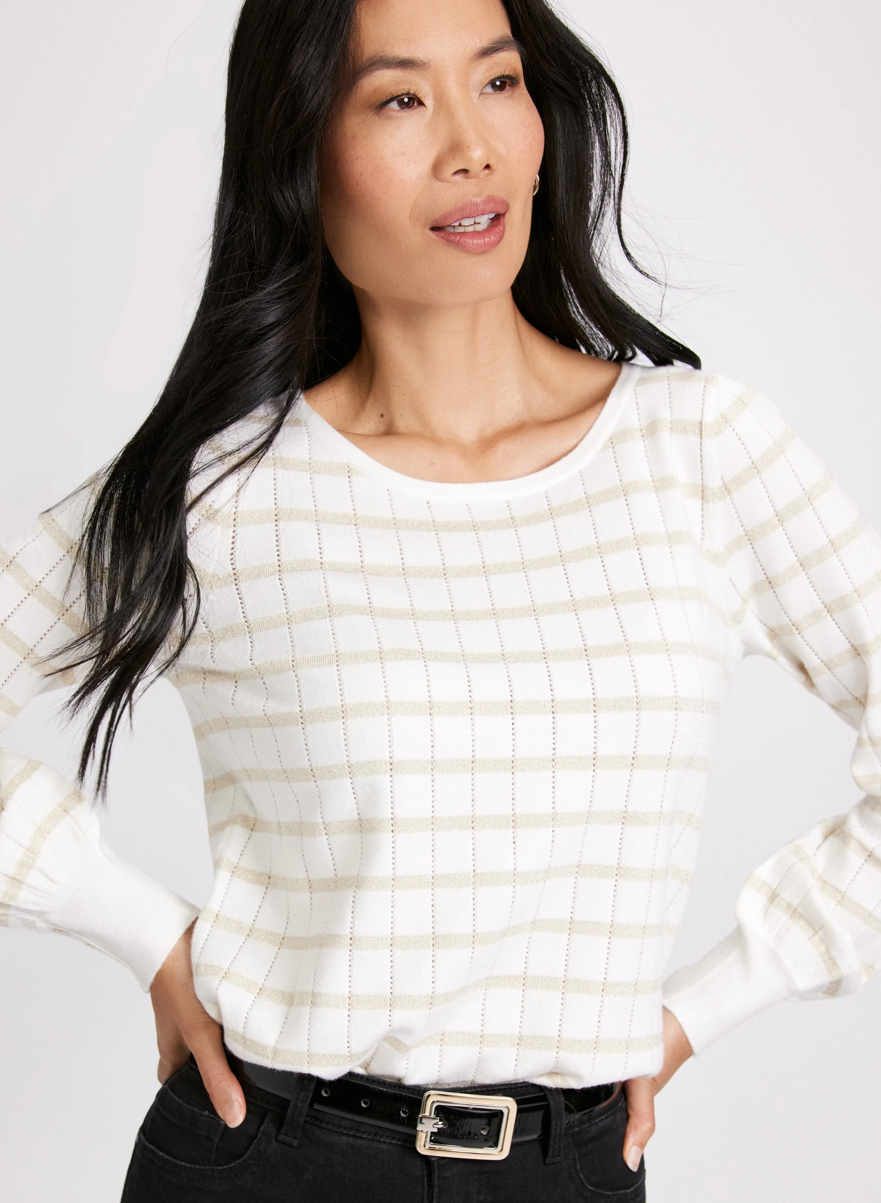 Lurex Stripe Sweater sold by Laura