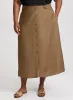 Linen Blend Buttoned Midi Skirt sold by Laura