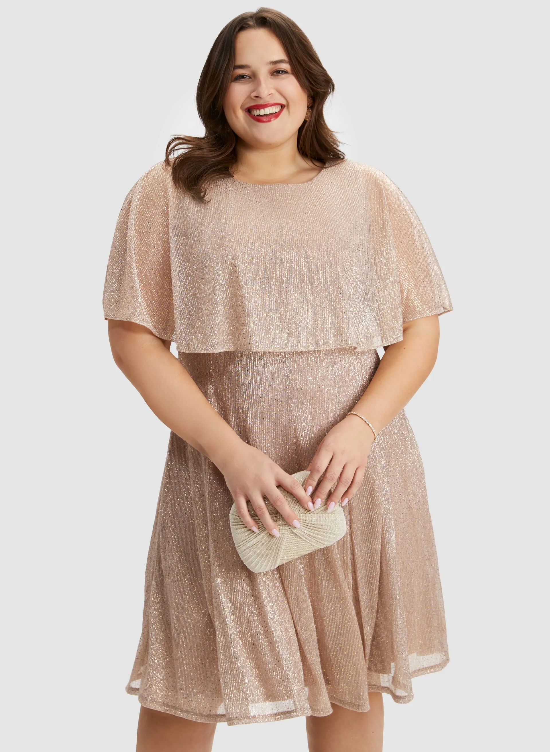 Mesh Detail Capelet Dress sold by Laura product image thumbnail 5