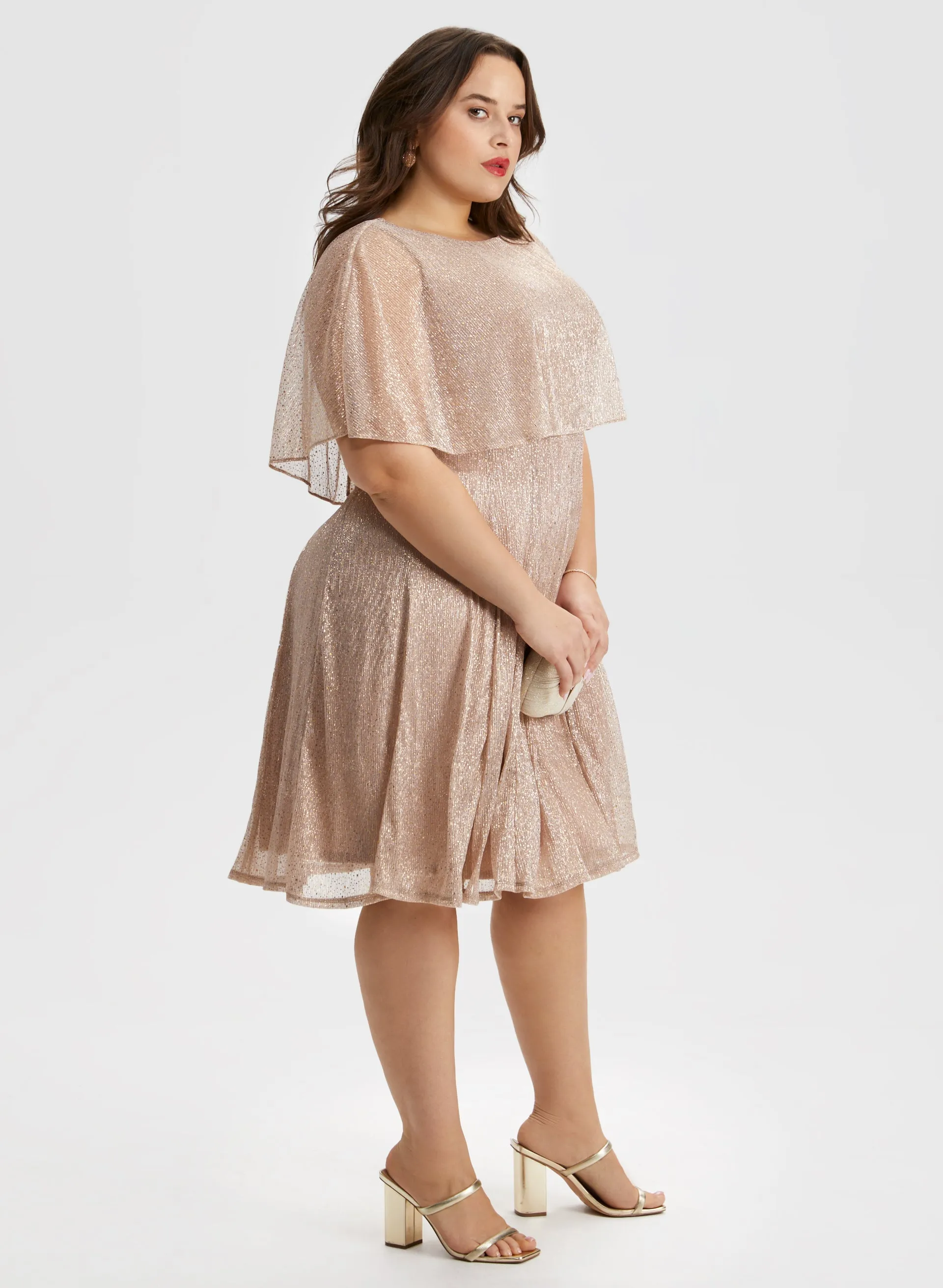 Mesh Detail Capelet Dress sold by Laura product image thumbnail 3