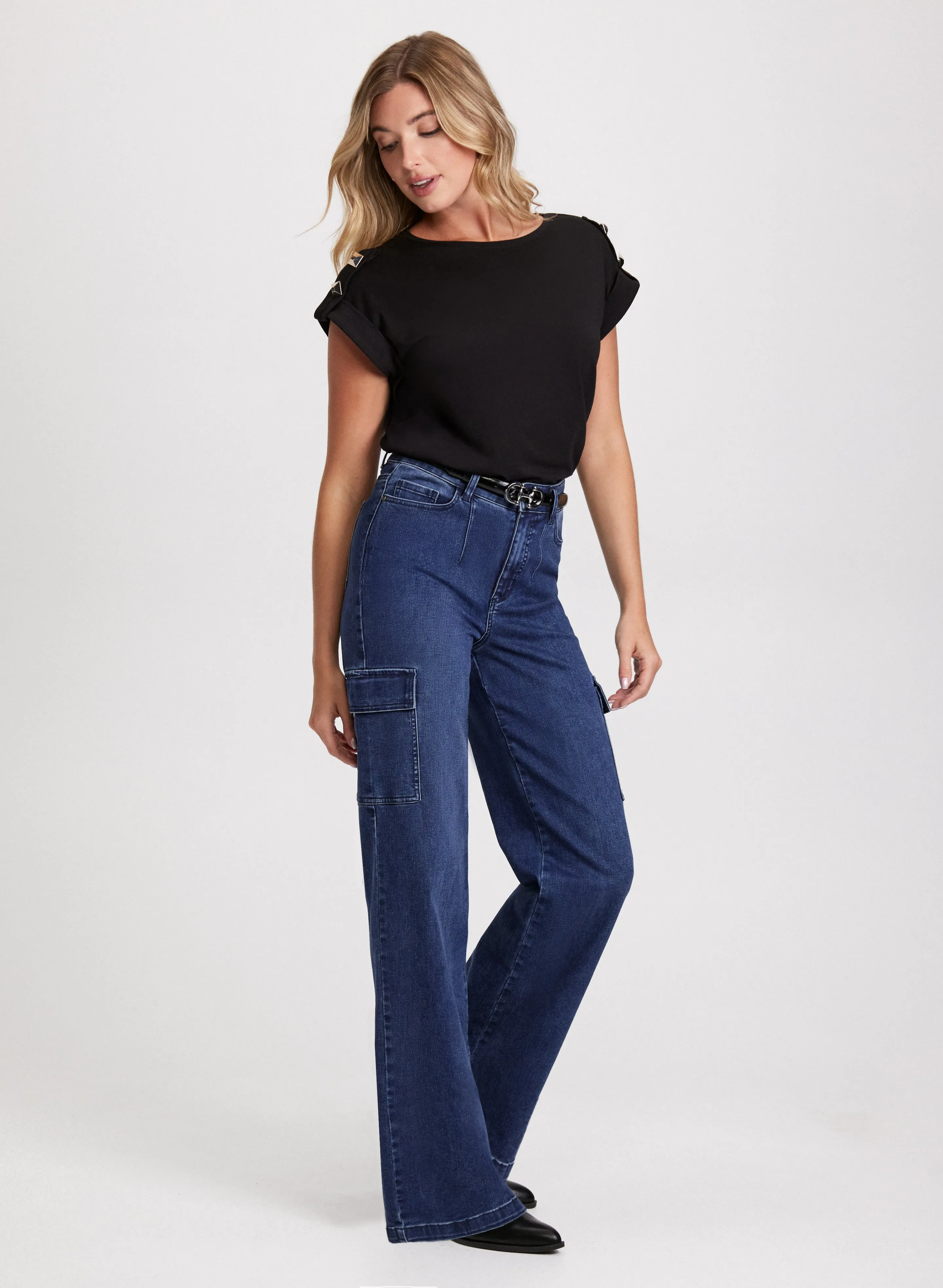 Stud Detail T-Shirt & Cargo Jeans sold by Laura