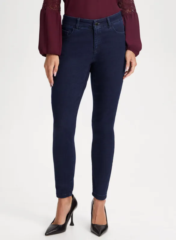 Rhinestone Trim Slim Leg Jeans sold by Laura