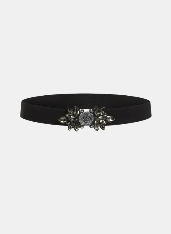 Crystal Rose Embellished Belt - Plus sold by Laura
