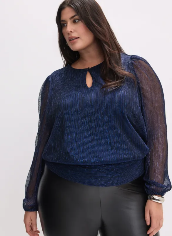 Metallic Plissé Top sold by Laura
