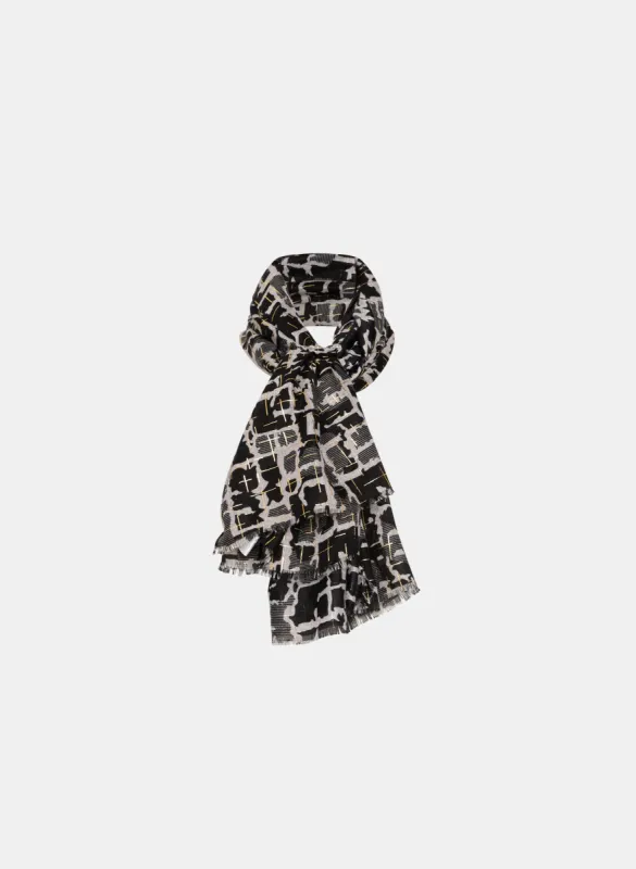 Foiled Abstract Print Scarf sold by Laura
