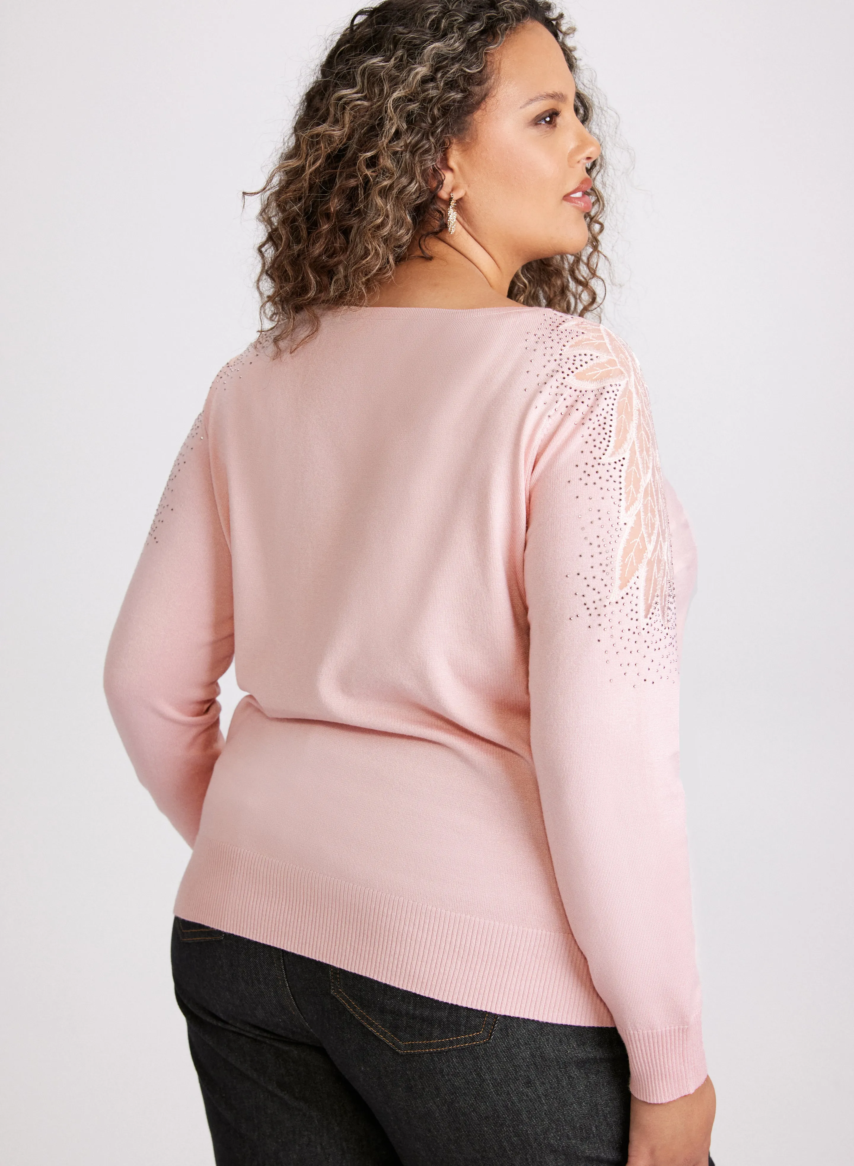 Rhinestone Trim Knit Sweater sold by Laura product image thumbnail 4