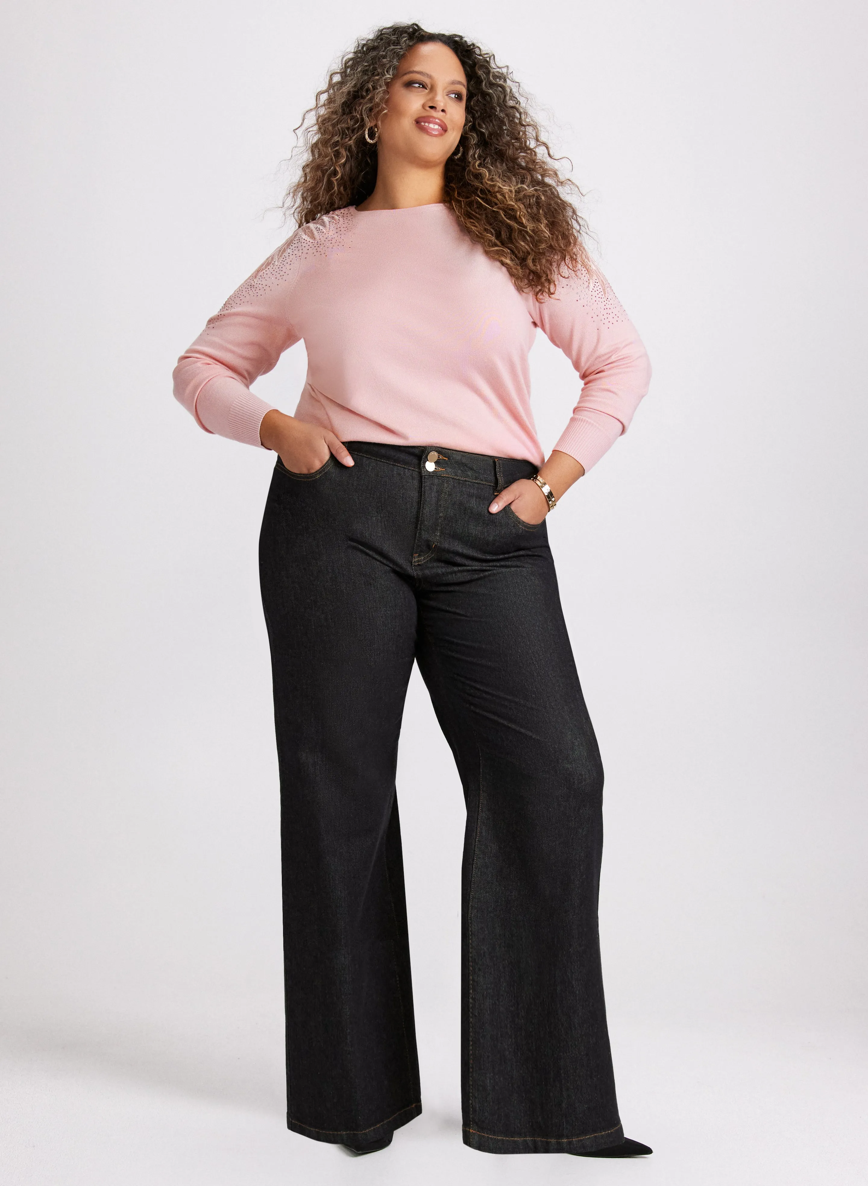 Rhinestone Trim Knit Sweater sold by Laura product image thumbnail 3