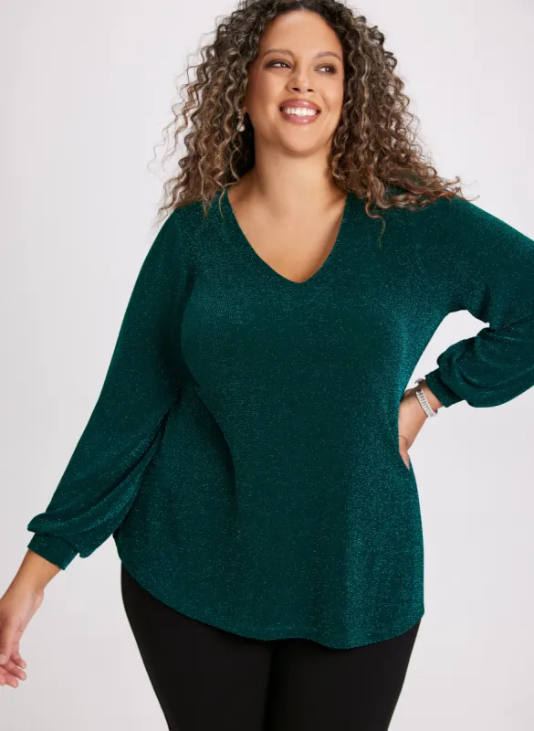 Metallic Long Sleeve Top sold by Laura