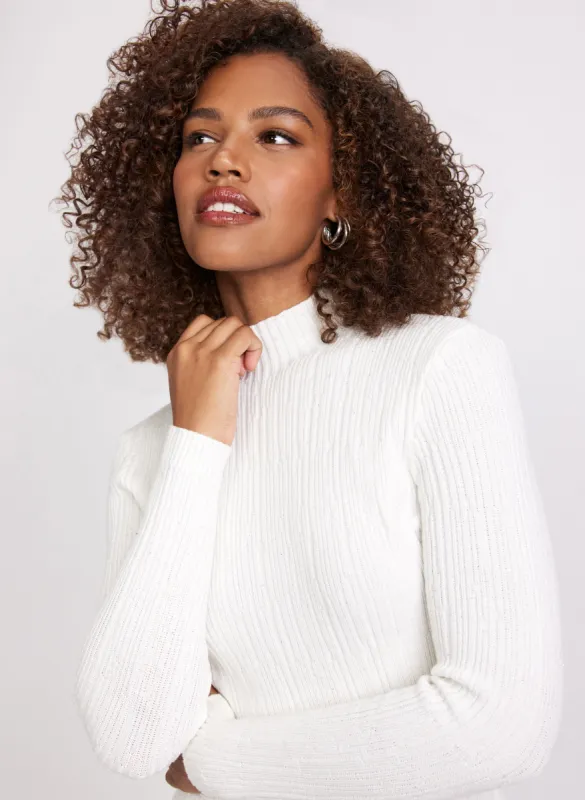 Ribbed Knit Sequined Sweater sold by Laura