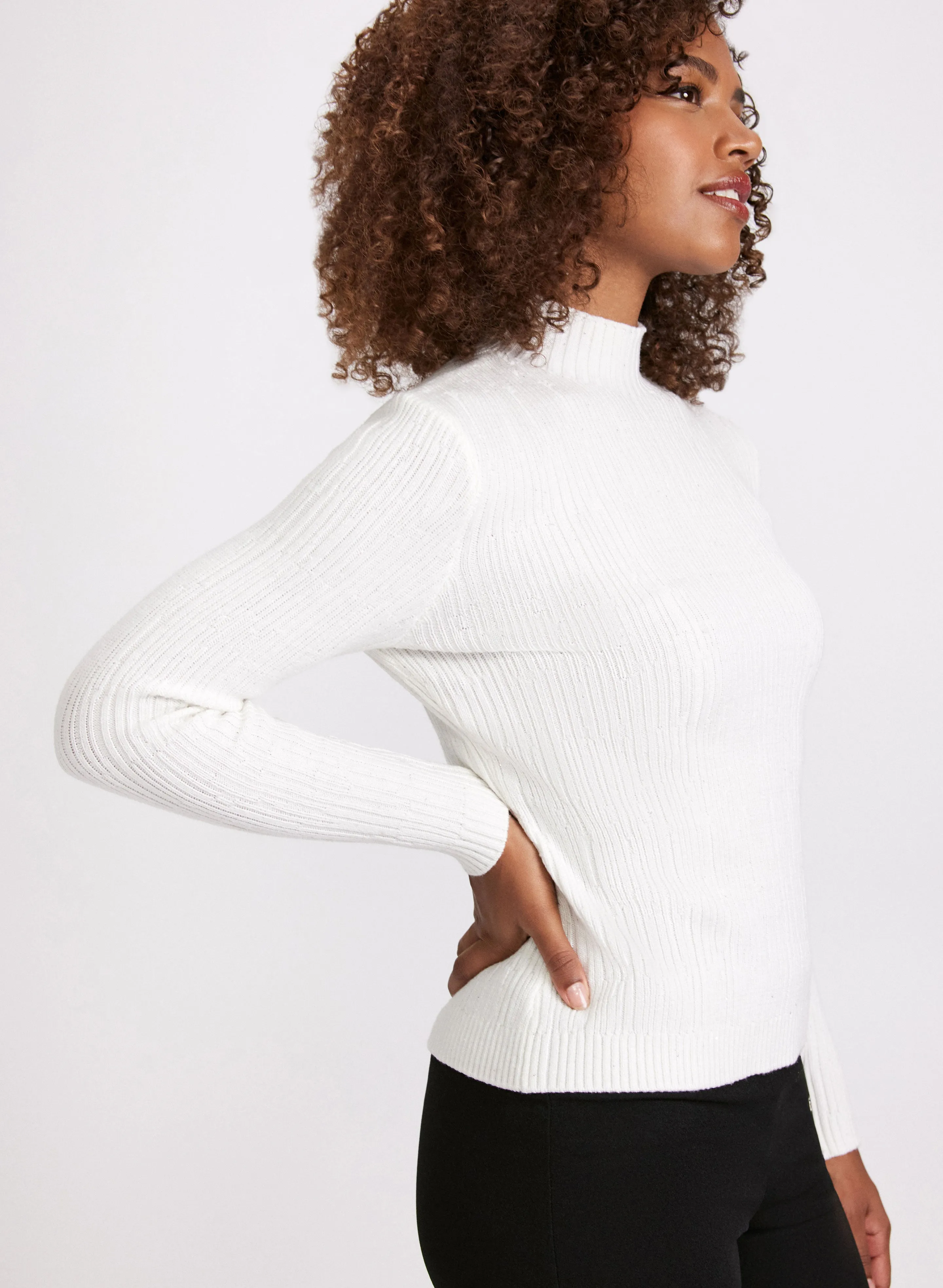Ribbed Knit Sequined Sweater sold by Laura product image thumbnail 5