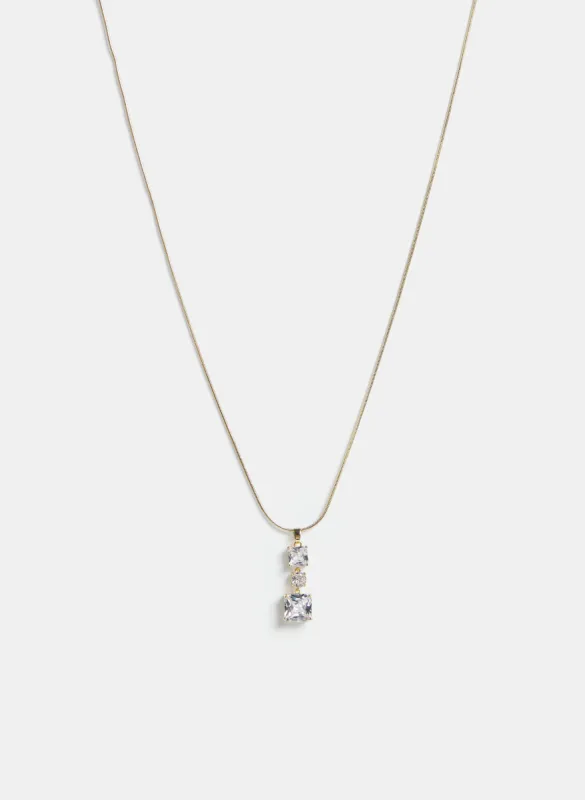 Square Cubic Zirconia Pendant Necklace sold by Laura