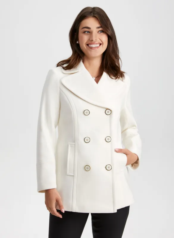 Button Front Wool Blend Coat sold by Laura