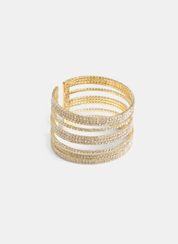 Multi-Row Crystal Cuff Bracelet sold by Laura