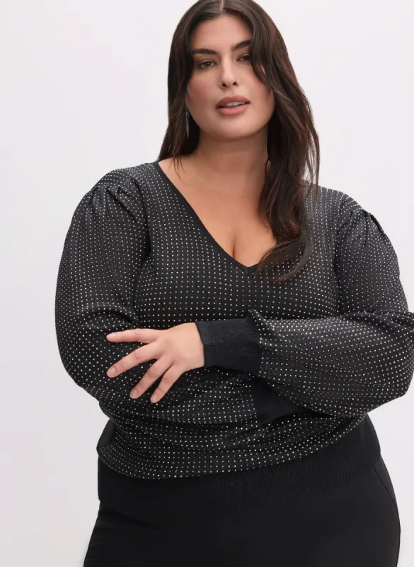 Rhinestone Detail Sweater sold by Laura