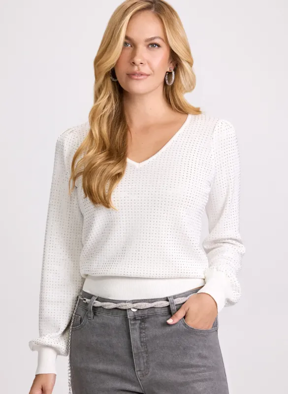 Embellished V-Neck Sweater sold by Laura