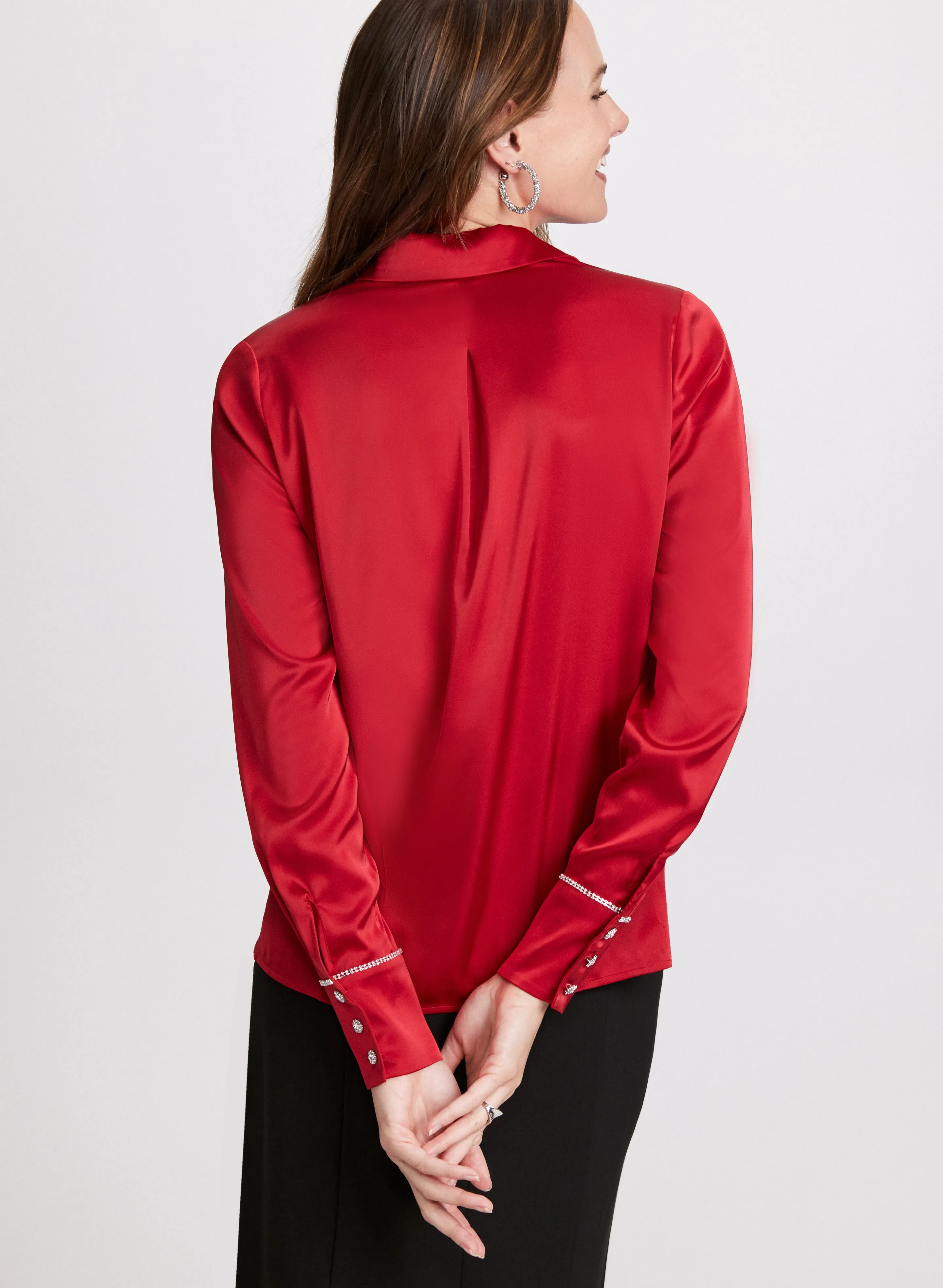Satin Rhinestone Button Blouse sold by Laura product image thumbnail 4