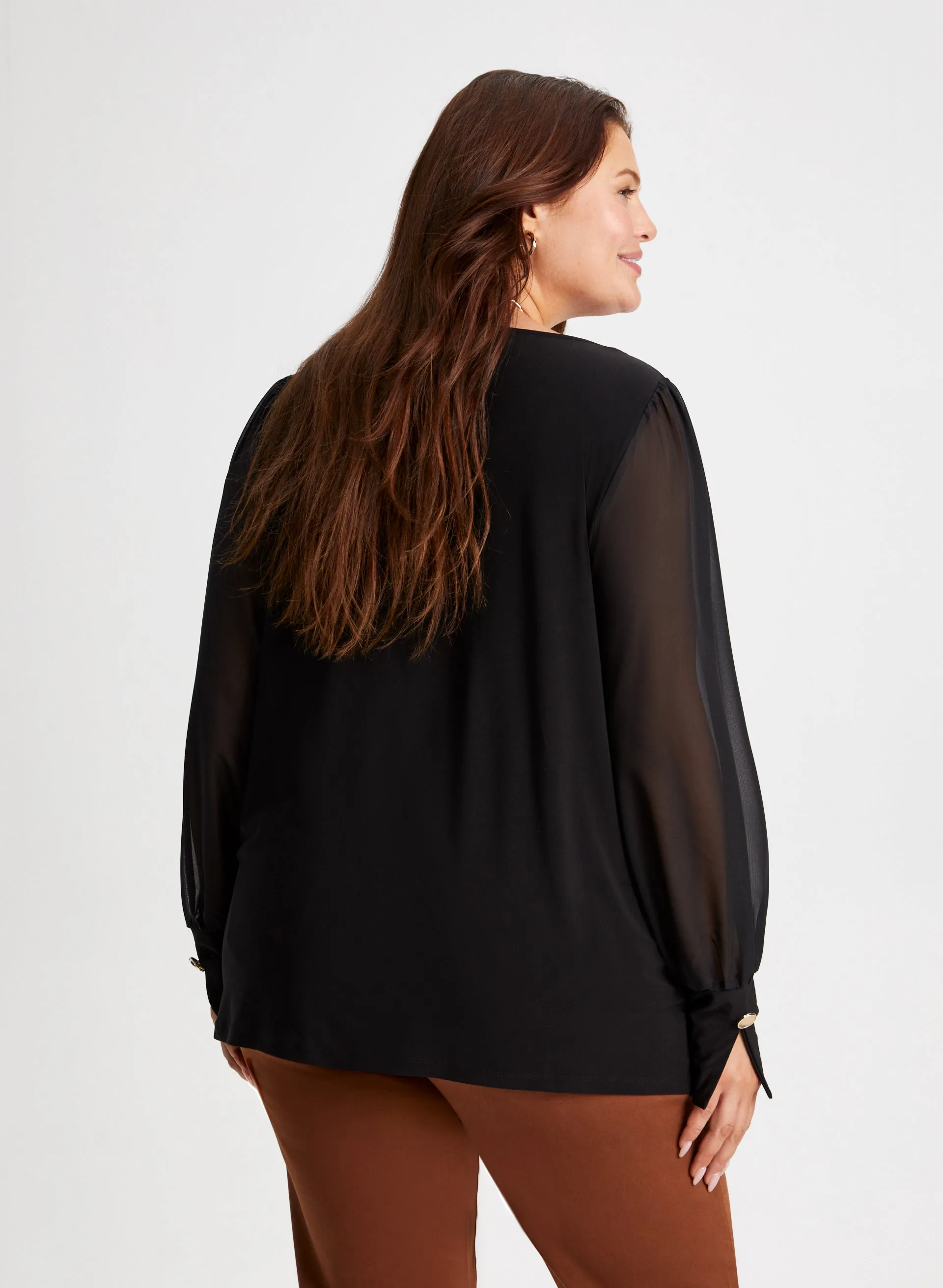 Chiffon Sleeve Top sold by Laura product image thumbnail 4