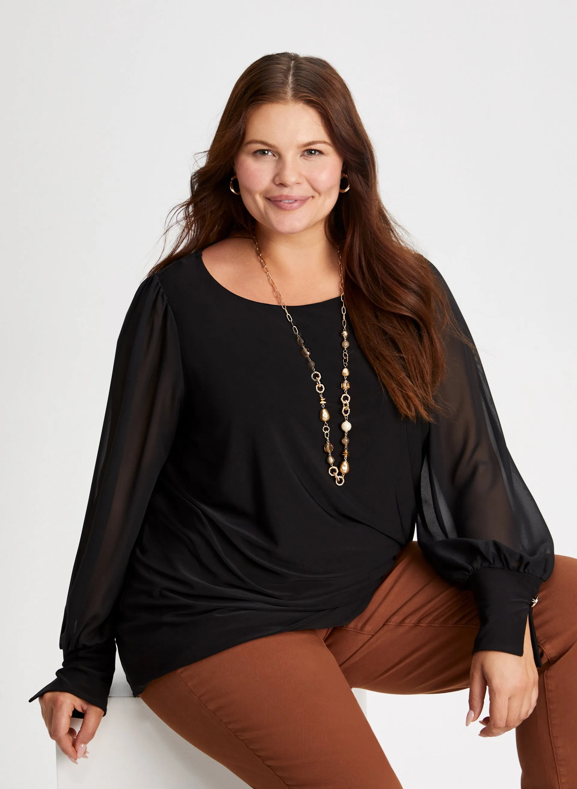 Chiffon Sleeve Top sold by Laura product image thumbnail 5