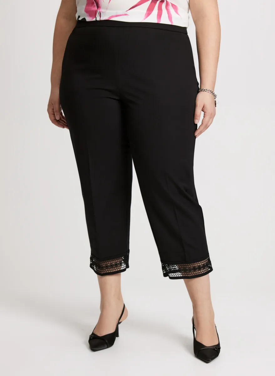 Lace Hem Pull-On Ankle Pants sold by Laura