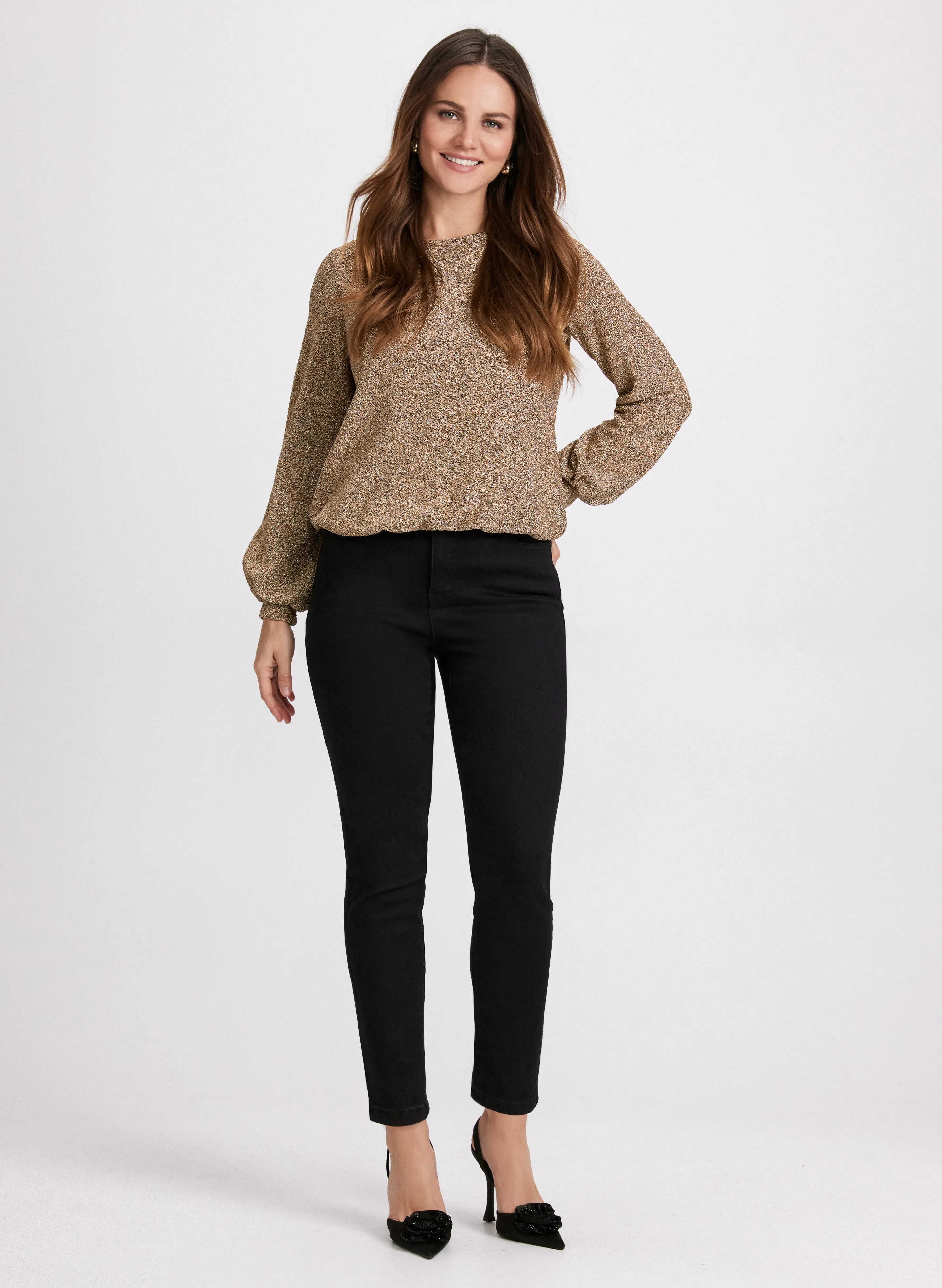 Marled Metallic Knit Top sold by Laura product image thumbnail 4