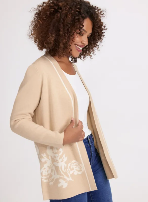 Floral Pattern Open Front Cardigan sold by Laura