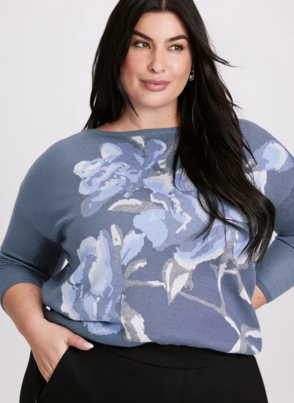 Floral Print Knit Sweater sold by Laura