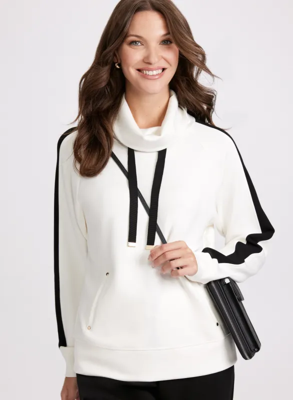 Contrast Cowl Neck Pullover Top sold by Laura