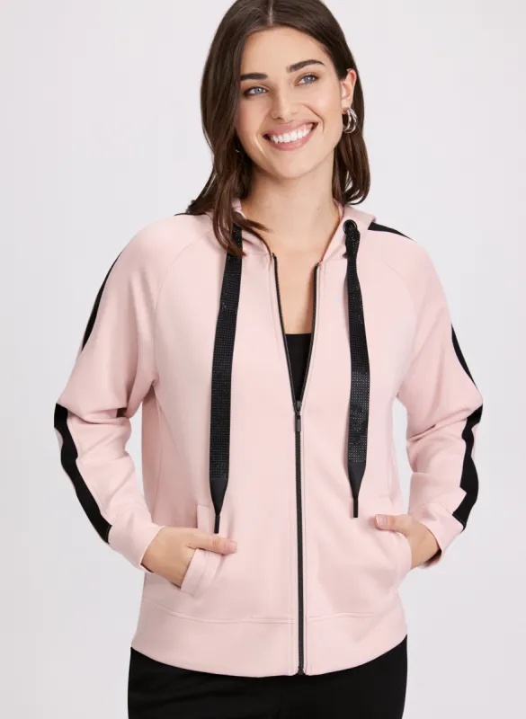 Contrast Stripe Zip-Up Top sold by Laura