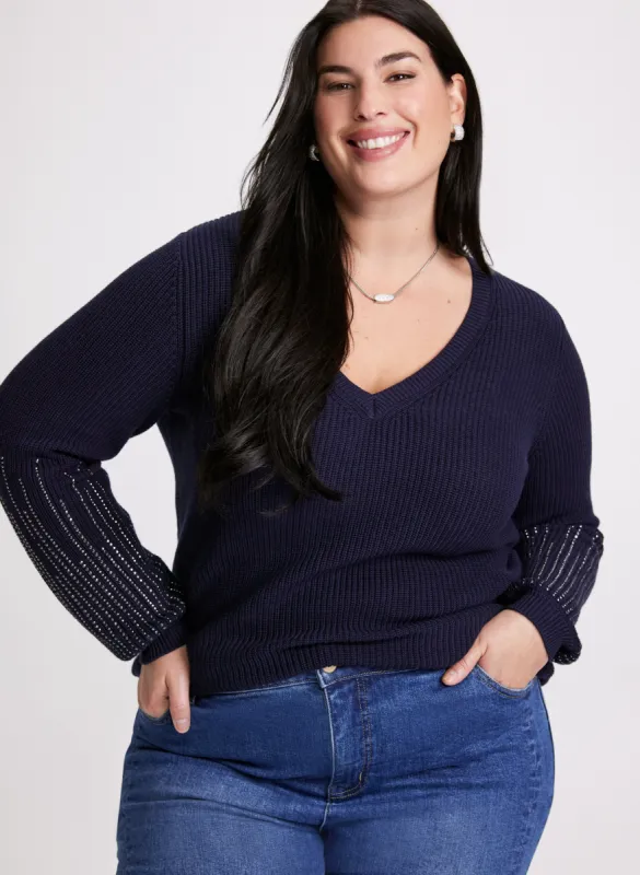 Rhinestone Detail Sweater sold by Laura