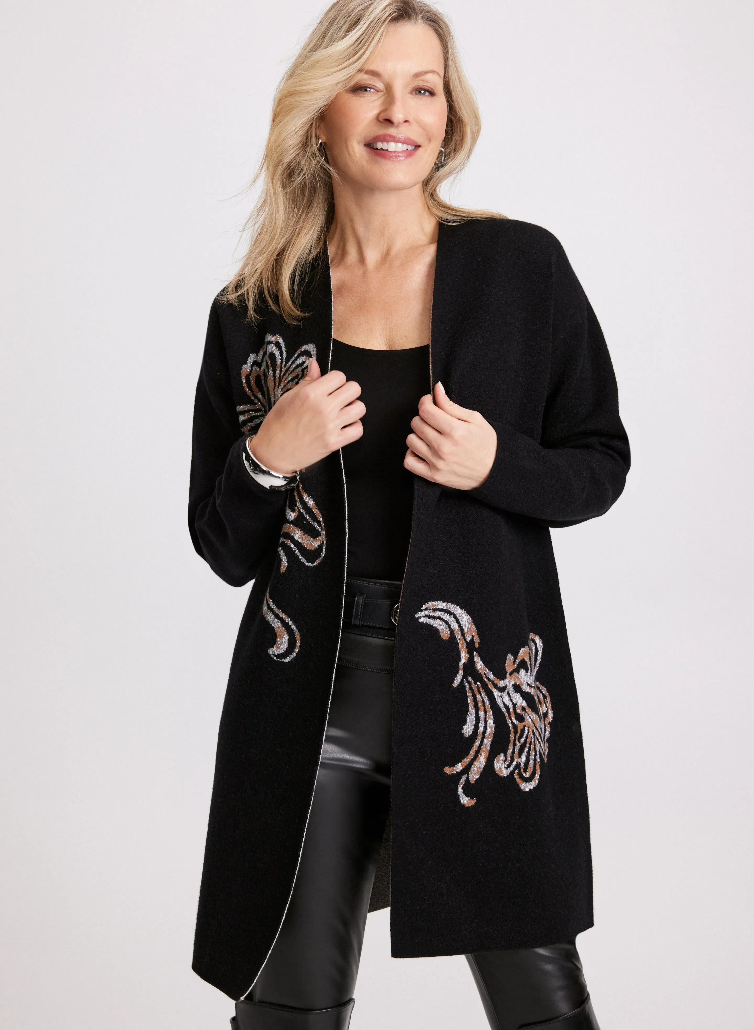 Floral Placement Print Cardigan sold by Laura