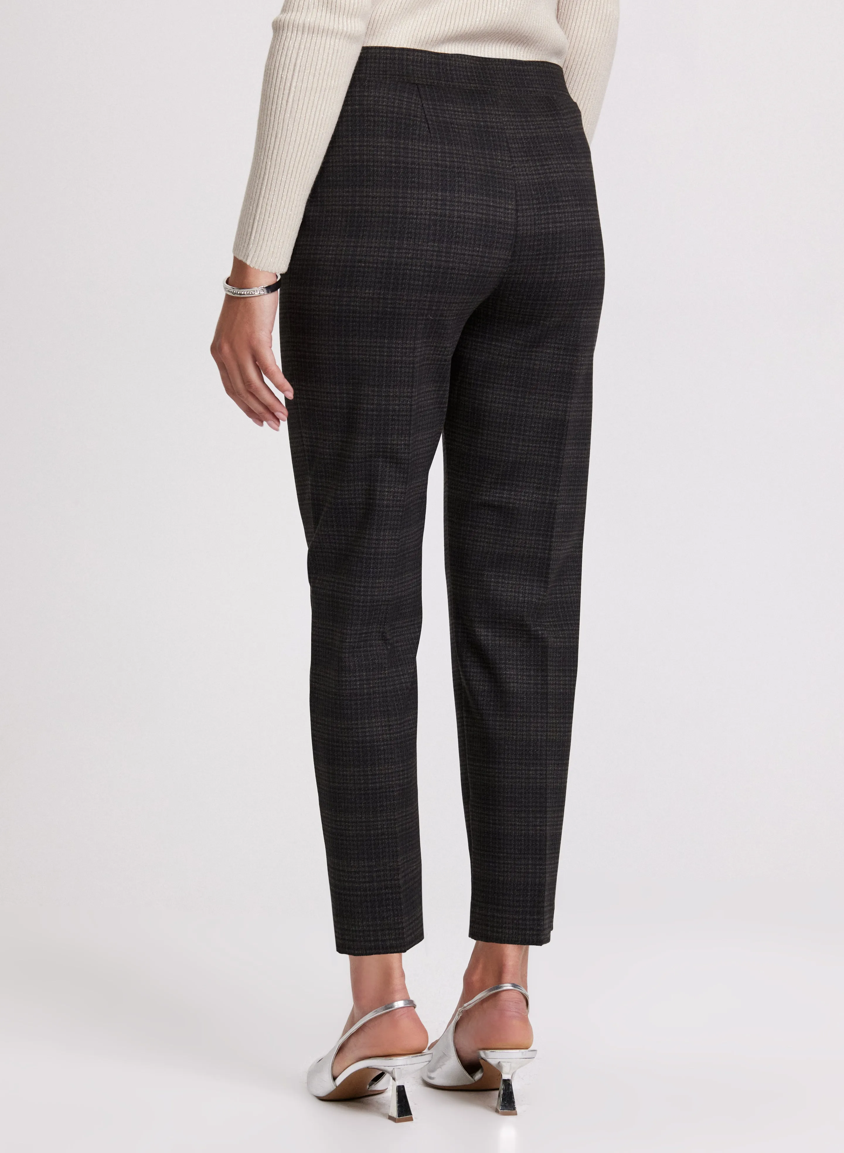 Sofia Plaid Print Slim-Leg Pants - Short sold by Laura product image thumbnail 3