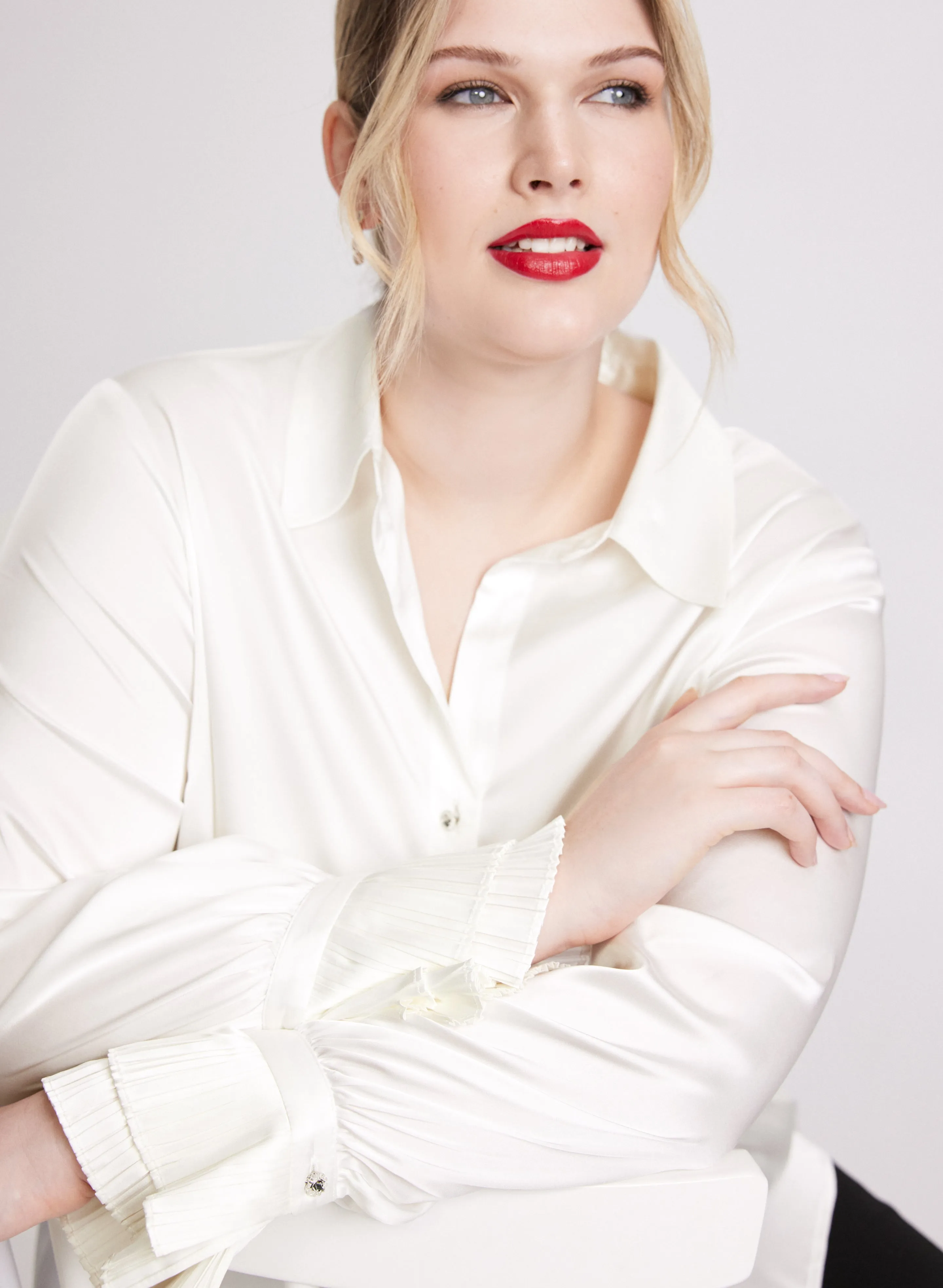 Satin Button-Down Blouse sold by Laura product image thumbnail 2