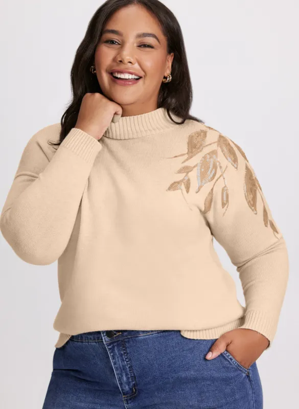 Sequin Embellished Floral Sweater sold by Laura