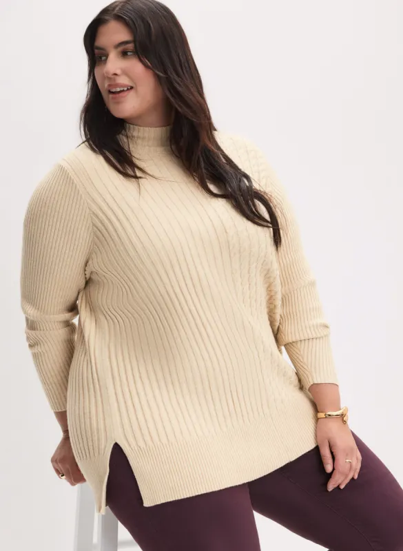 Cable & Rib Knit Sweater sold by Laura