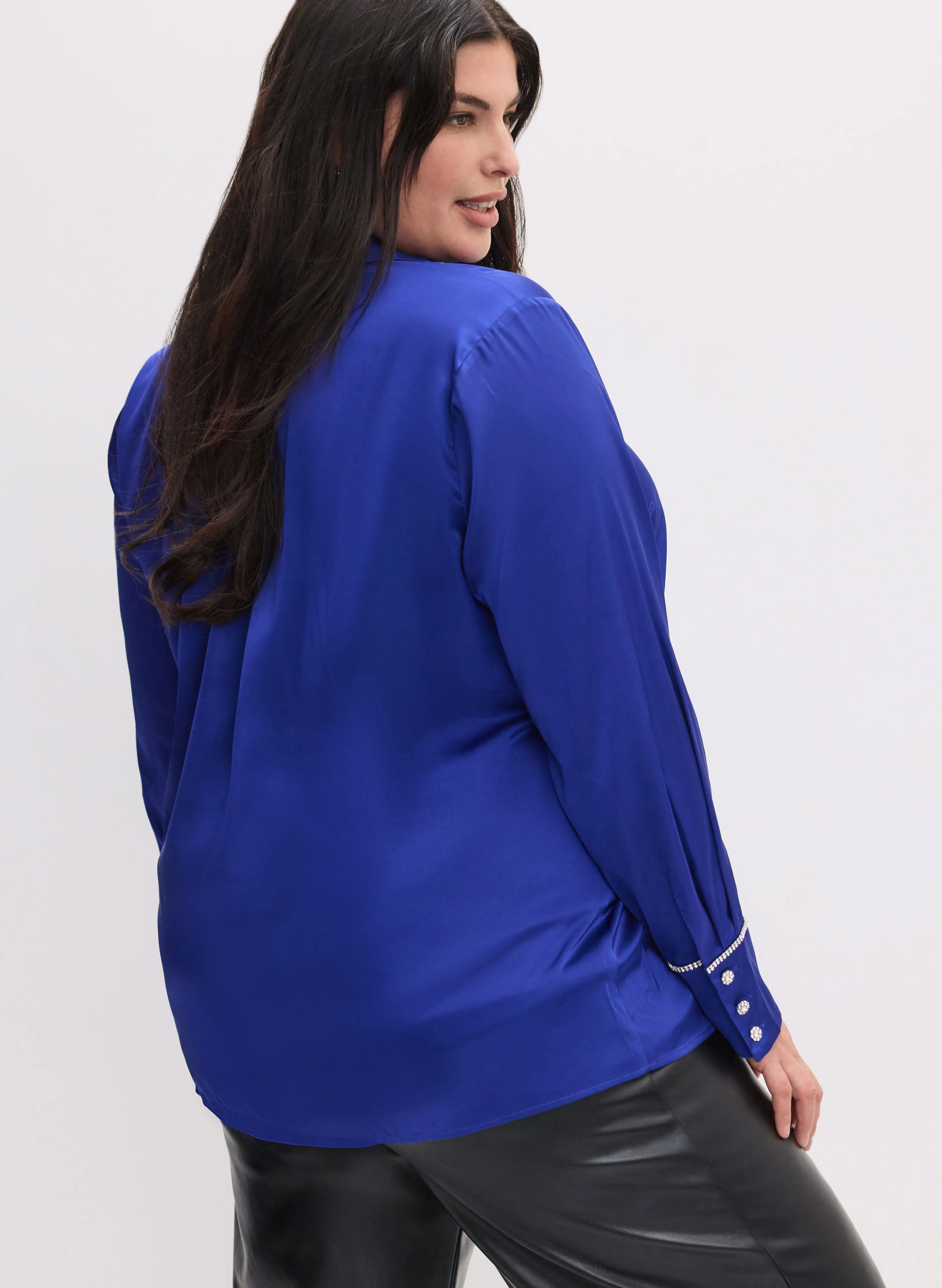 Rhinestone Embellished Satin Blouse sold by Laura product image thumbnail 4