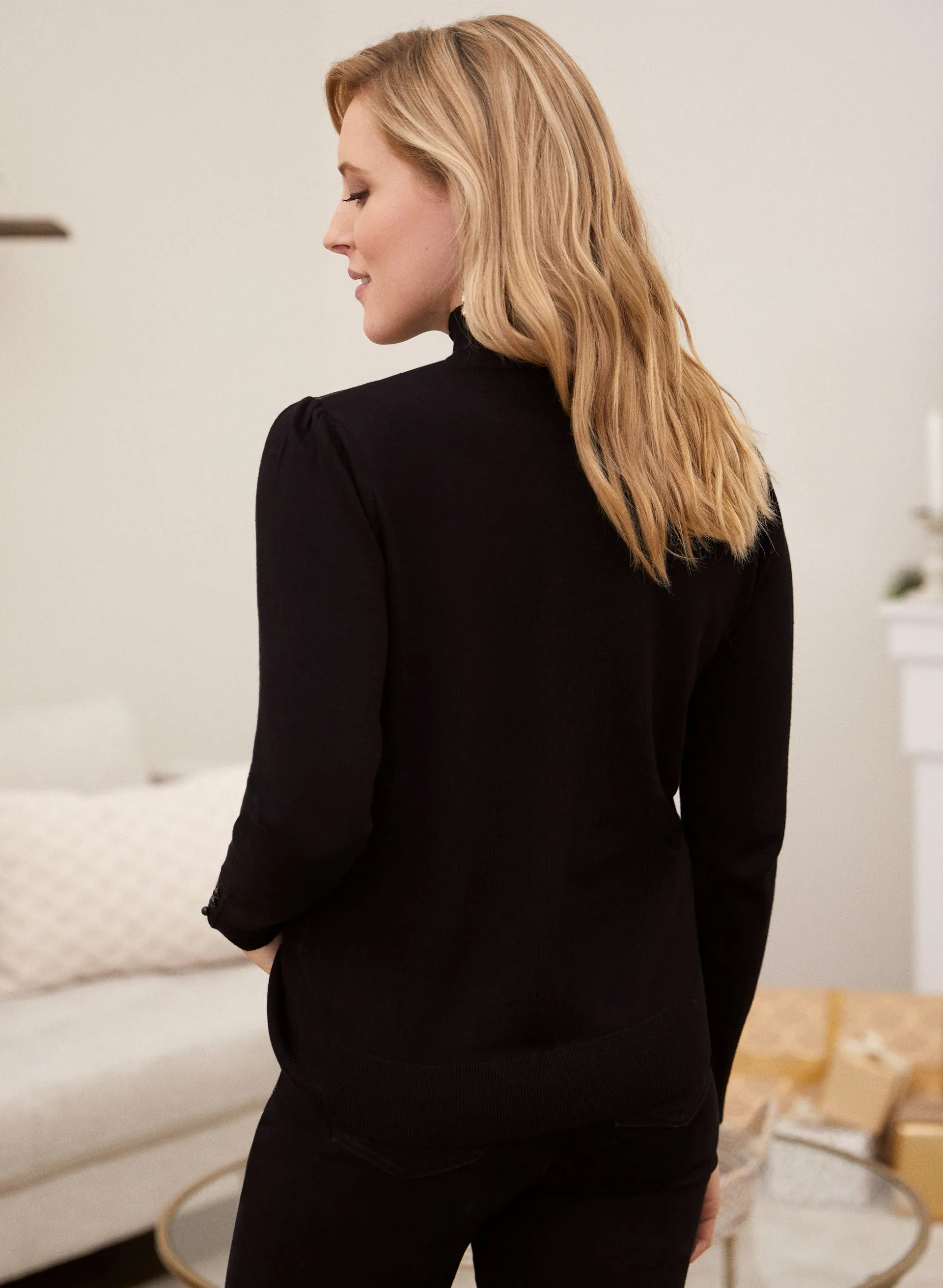 Lace Detail Mock Neck Sweater sold by Laura product image thumbnail 4