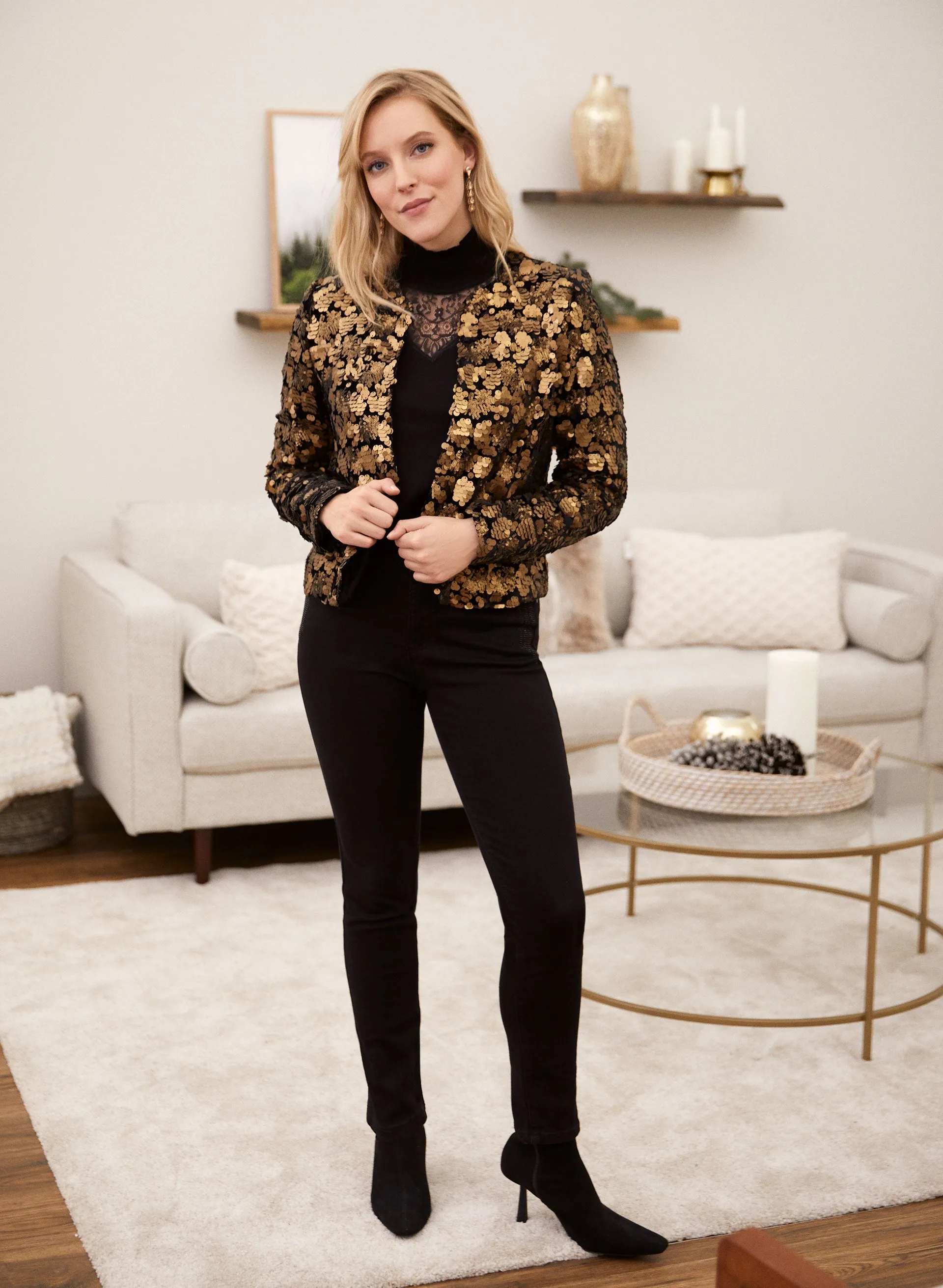 Lace Detail Mock Neck Sweater sold by Laura product image thumbnail 5