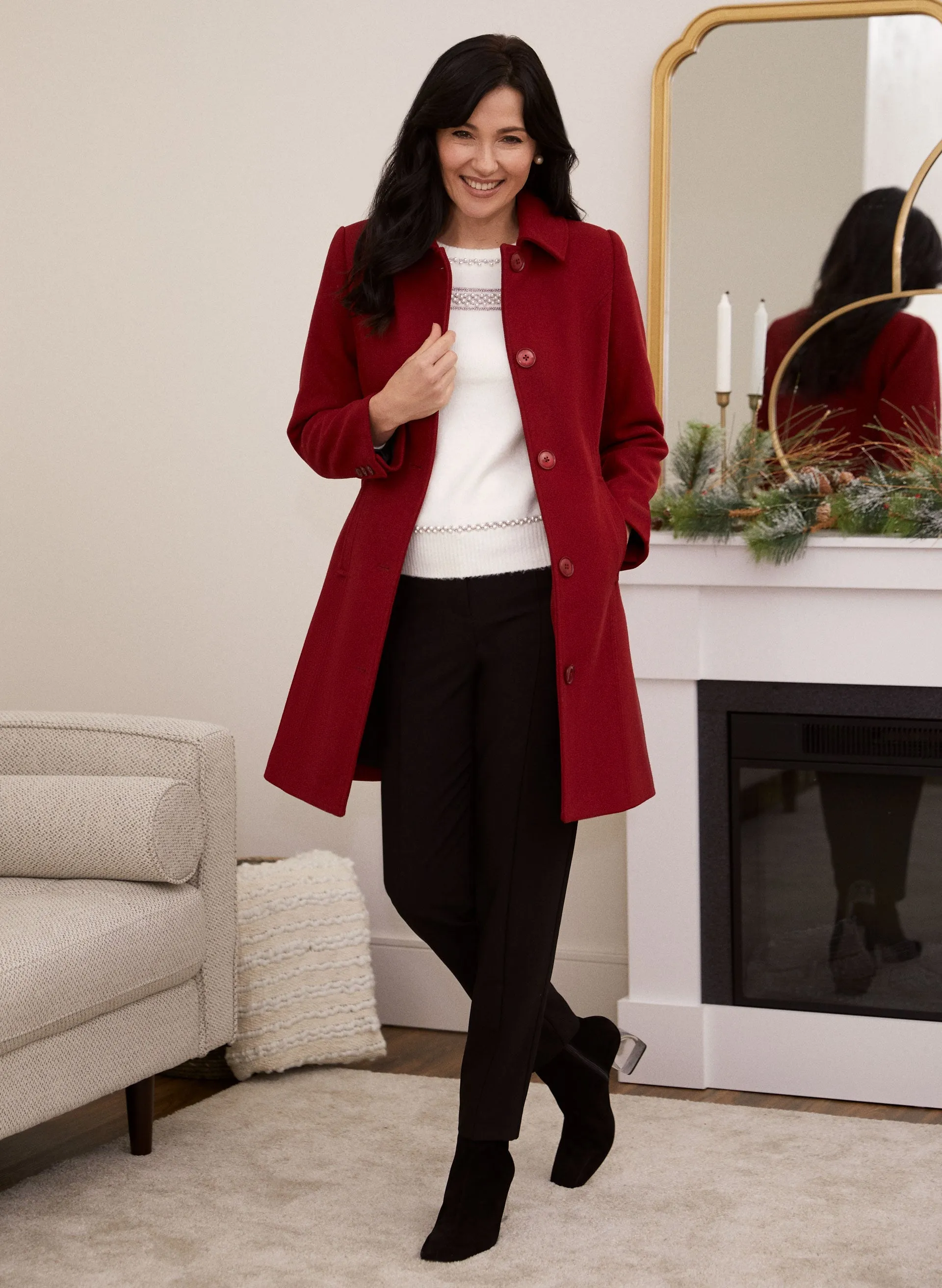 Club Collar Wool Blend Coat sold by Laura product image thumbnail 3