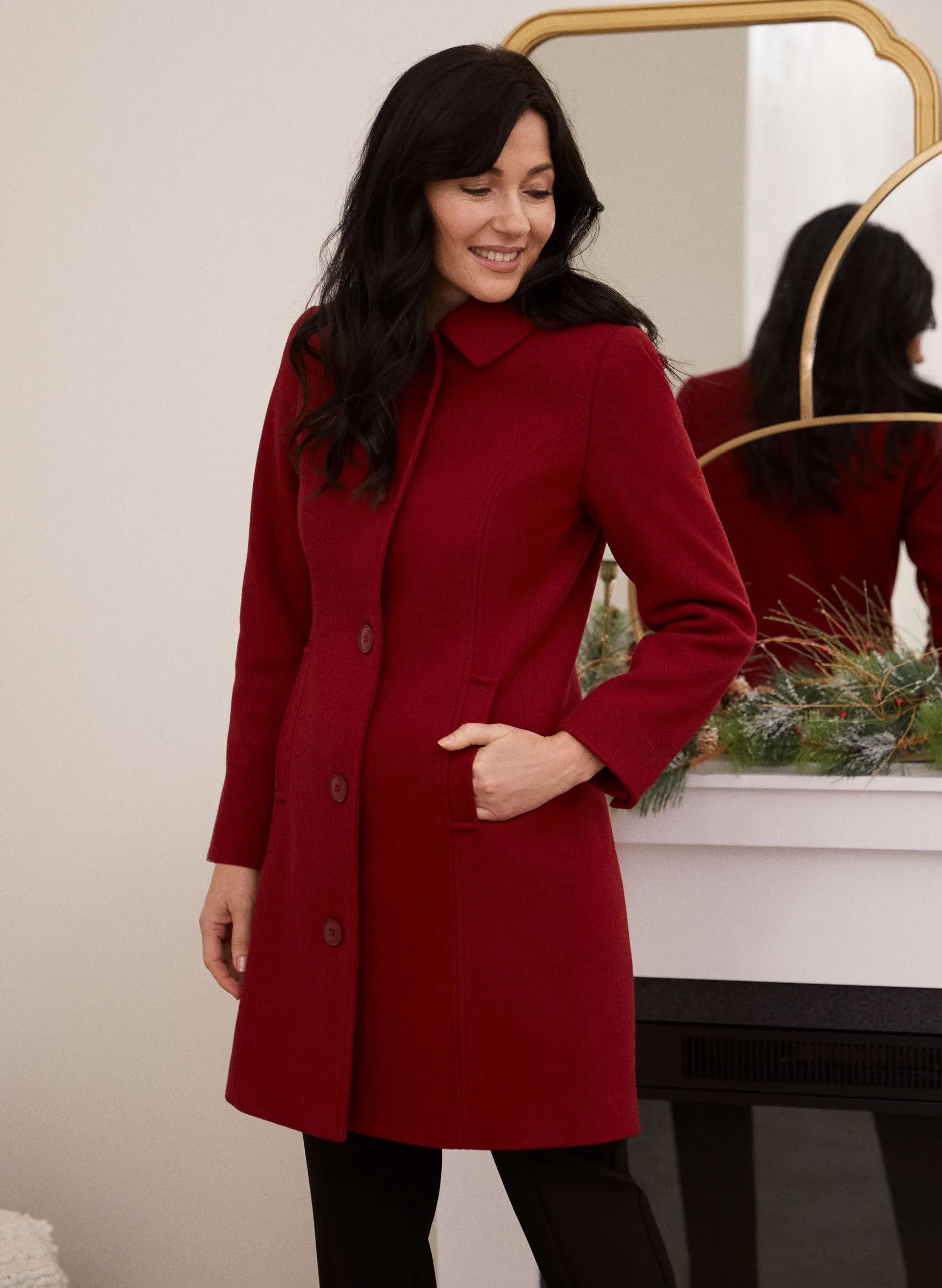 Club Collar Wool Blend Coat sold by Laura