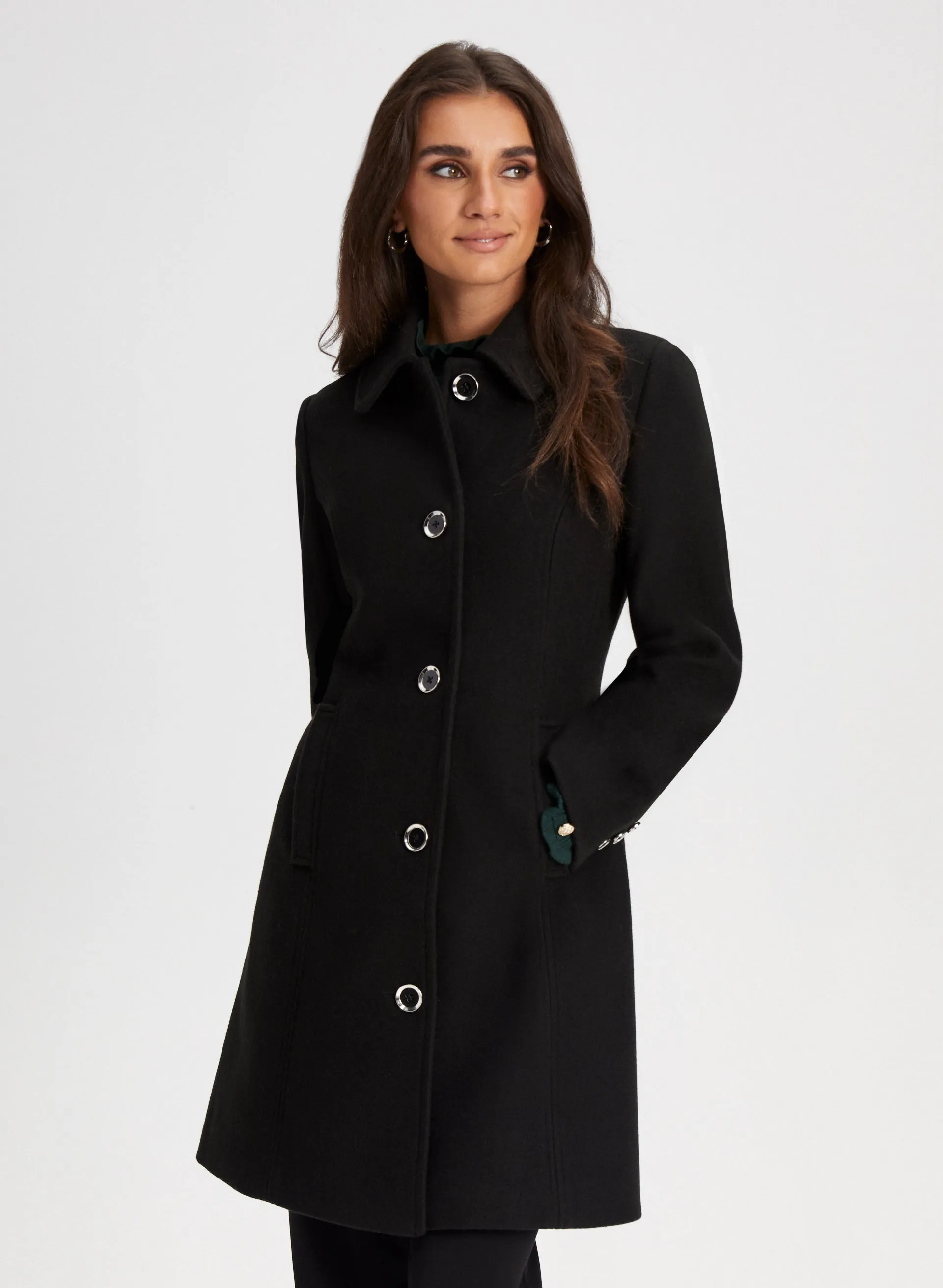 Club Collar Wool Blend Coat sold by Laura