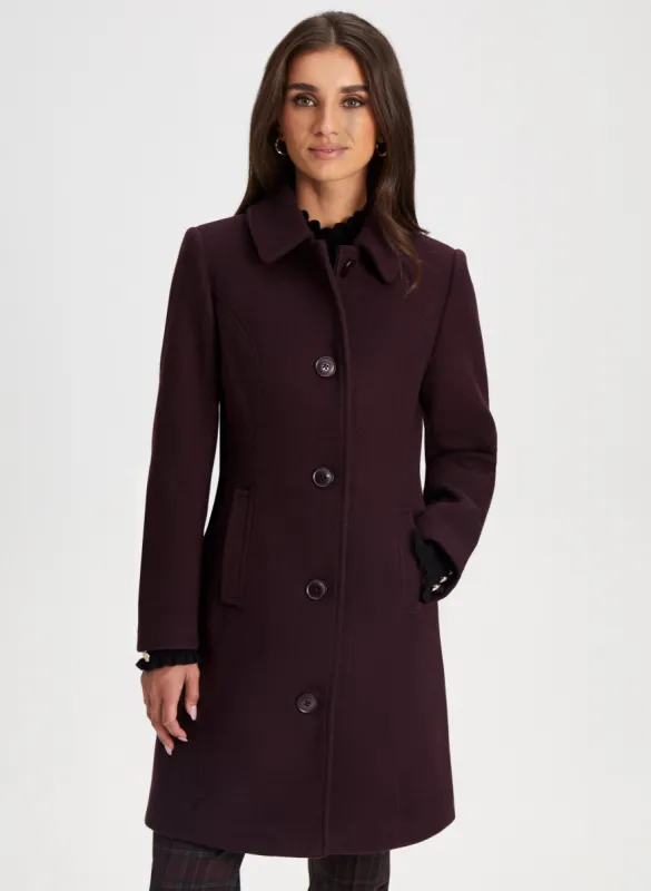 Club Collar Wool Blend Coat sold by Laura