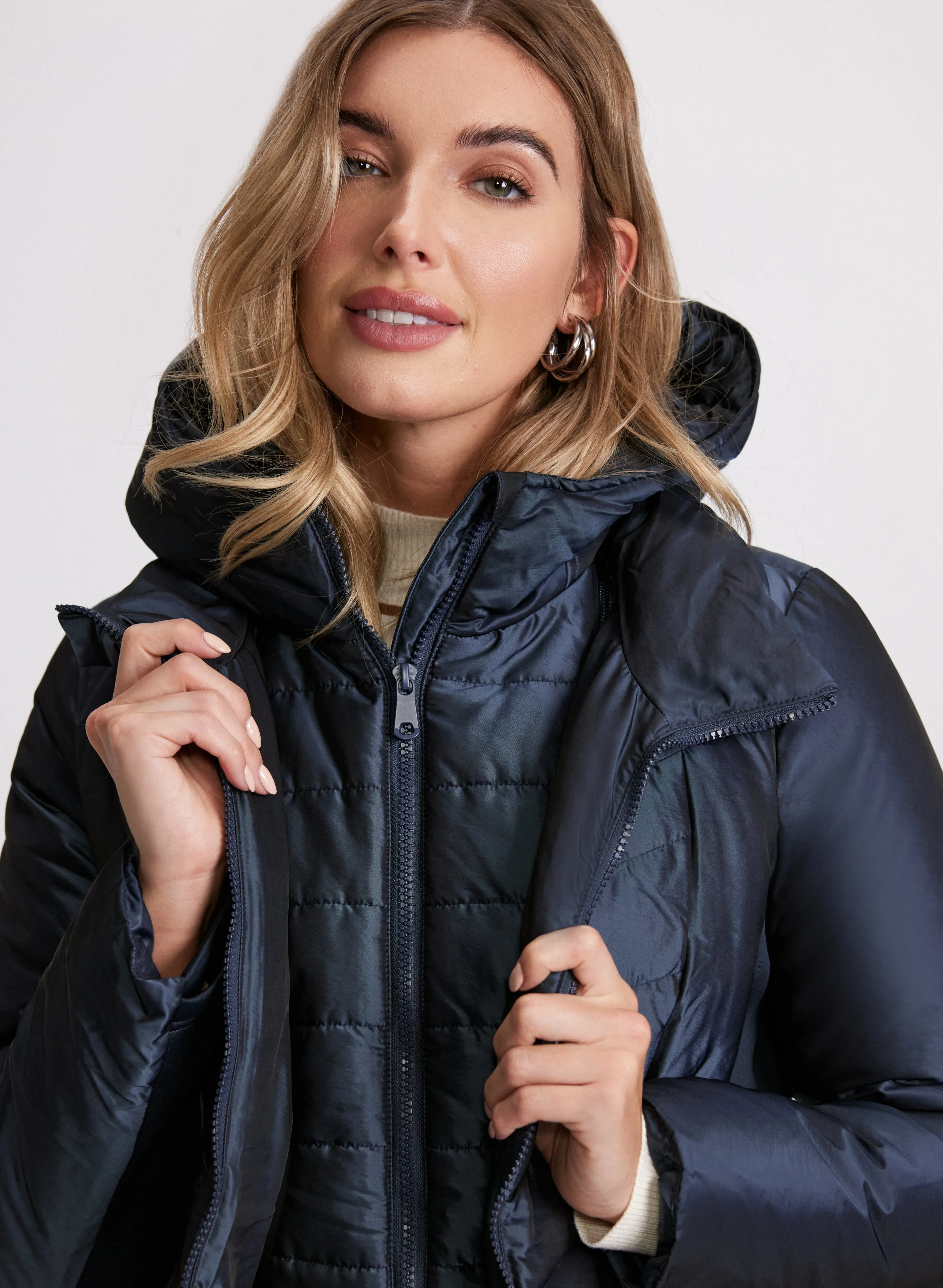 Hooded Iridescent Puffer Coat sold by Laura product image thumbnail 4