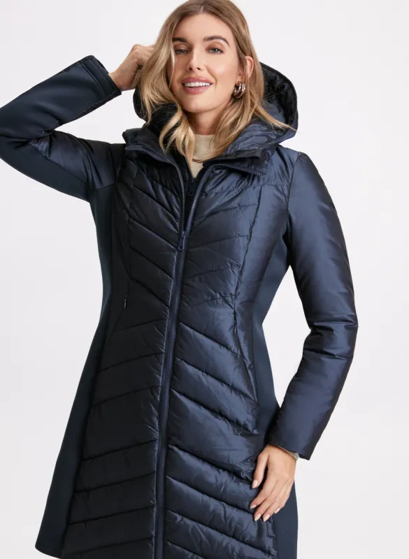 Hooded Iridescent Puffer Coat made by Laura