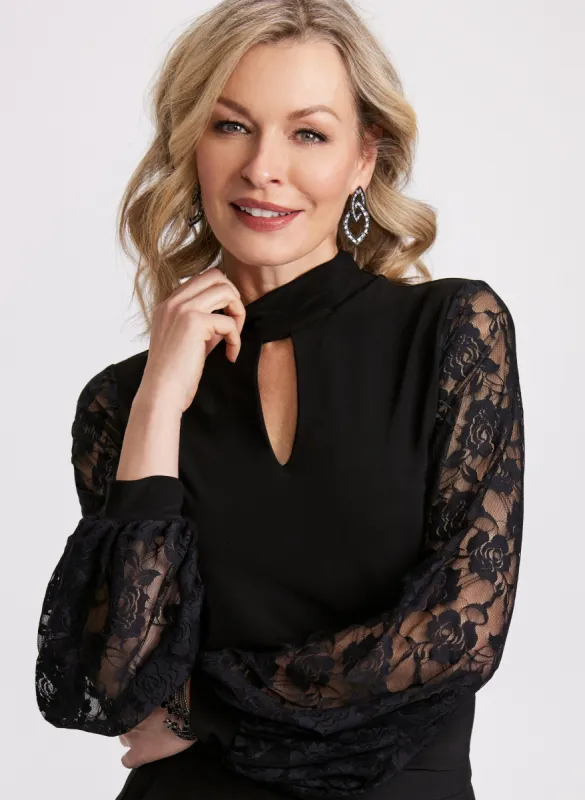 Lace Sleeve Top sold by Laura